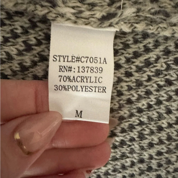 Debut Open Front Long Cardigan South Western Aztec Sweater Women’s size medium - Picture 7 of 8